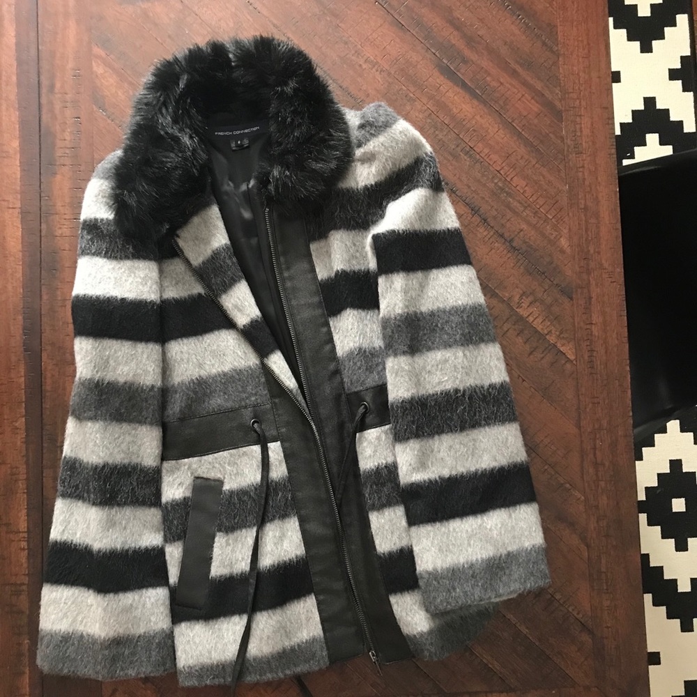 FCUK French Connection Faux Fur Coat 6